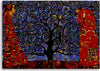Quadro-su-tela,-Blue-Tree-of-Life-Abstraction