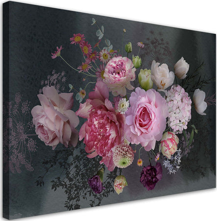 Quadro-su-tela,-Bouquet-di-fiori-vintage