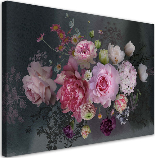 Quadro-su-tela,-Bouquet-di-fiori-vintage
