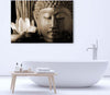 Quadro-su-tela,-Buddha-e-fiore-di-giglio-marrone