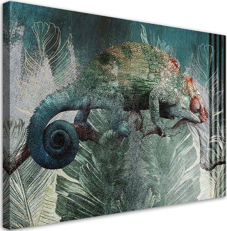Quadro-su-tela,-Camaleonte-nella-giungla