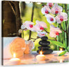 Quadro-su-tela,-Candele-spa-e-fiori-di-orchidea
