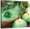 Quadro-su-tela,-Candele-spa-turchesi