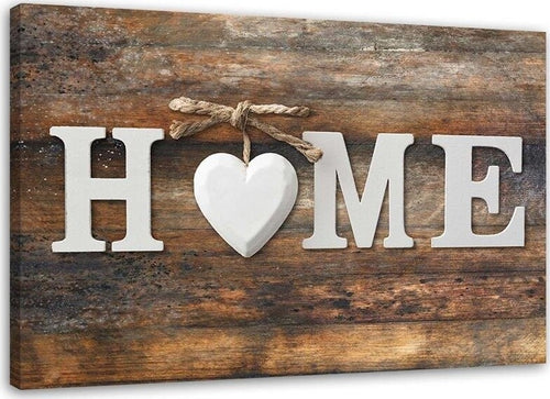 Quadro-su-tela,-Casa-Cuore-Marrone-Retro