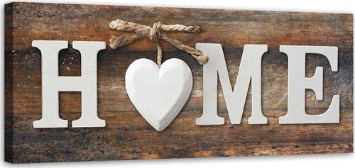 Quadro-su-tela,-Casa-Cuore-Marrone-Retro