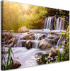 Quadro-su-tela,-Cascata-alla-natura-del-tramonto
