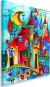 Quadro-su-tela,-Case-colorate