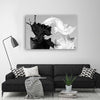 Quadro-su-tela,-Coffee-e-latte-in-bianco-e-nero-coppia-amore