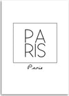 Quadro-su-tela,-con-iscrizione-Parigi-in-bianco-e-nero