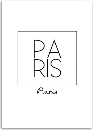 Quadro-su-tela,-con-iscrizione-Parigi-in-bianco-e-nero