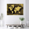 Quadro-su-tela,-Continenti-d'oro-vintage