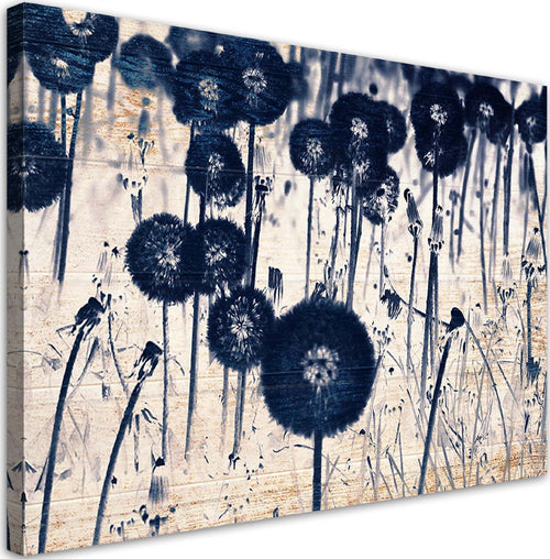 Quadro-su-tela,-Denti-di-leone-su-vecchie-schede