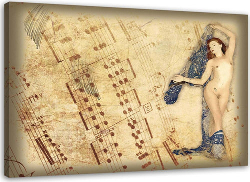 Quadro-su-tela,-Dipinti-di-nudo-donna-retrò
