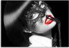 Quadro-su-tela,-Donna-con-maschera-nera