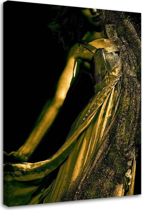 Quadro-su-tela,-Donna-Glamour-Oro