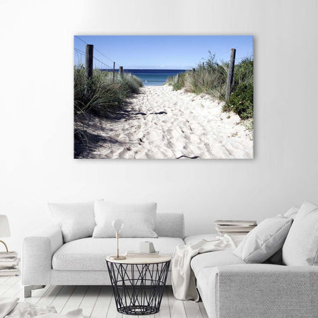 Quadro-su-tela,-Dune-sentiero-spiaggia-mare