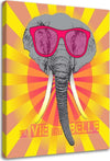 Quadro-su-tela,-Elefante-colorato-con-occhiali