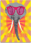 Quadro-su-tela,-Elefante-colorato-con-occhiali