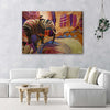 Quadro-su-tela,-Elefante-d'oro-su-un-background-astratto