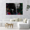 Quadro-su-tela,-Elefante-su-uno-sfondo-colorato