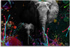 Quadro-su-tela,-Elefante-su-uno-sfondo-colorato