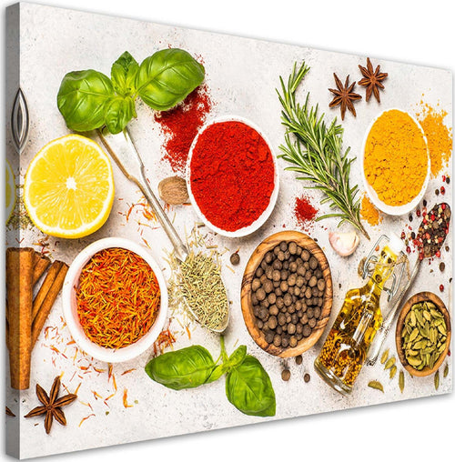 Quadro-su-tela,-Erbe-spezie-per-la-cucina