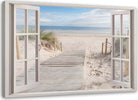 Quadro-su-tela,-Finestra-vista-spiaggia-mare