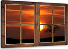 Quadro-su-tela,-Finestra-vista-tramonto
