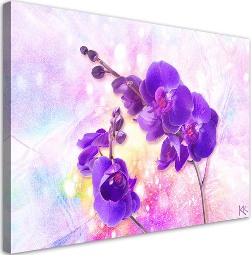 Quadro-su-tela,-Fiore-di-orchidea-viola