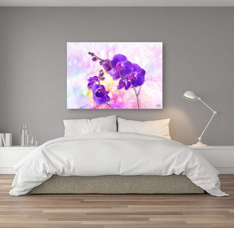 Quadro-su-tela,-Fiore-di-orchidea-viola