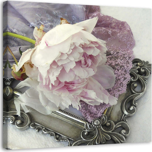 Quadro-su-tela,-Fiore-di-rosa-shabby-chic