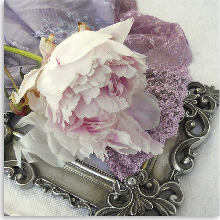 Quadro-su-tela,-Fiore-di-rosa-shabby-chic