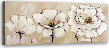 Quadro-su-tela,-Fiori-beige-dipinti