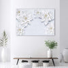 Quadro-su-tela,-Fiori-bianchi-nevoso-di-pianta