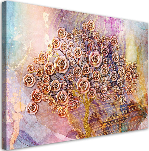 Quadro-su-tela,-Fiori-dell'albero-della-vita