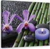 Quadro-su-tela,-Fiori-di-bambù-Zen-candela-zen-spa