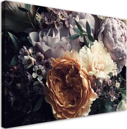 Quadro-su-tela,-Fiori-di-bouquet-peon-pastello