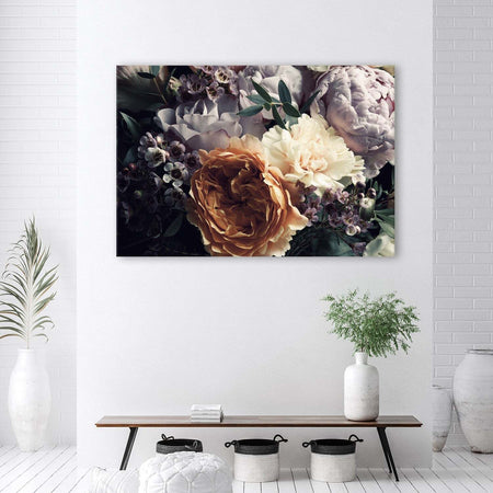 Quadro-su-tela,-Fiori-di-bouquet-peon-pastello