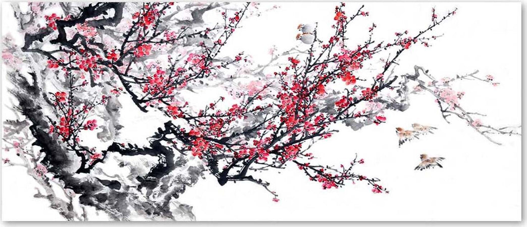 Quadro-su-tela,-Fiori-di-ciliegio-giapponesi