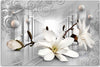 Quadro-su-tela,-Fiori-nel-tunnel-e-palline-3D-d'argento