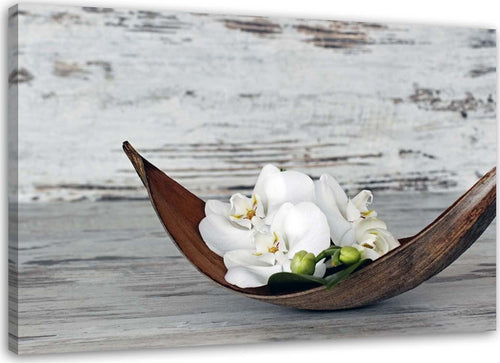 Quadro-su-tela,-Fiori-Orchidea-Legno-Zen-Spa