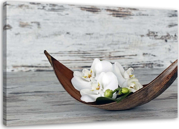 Quadro-su-tela,-Fiori-Orchidea-Legno-Zen-Spa