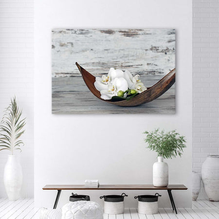 Quadro-su-tela,-Fiori-Orchidea-Legno-Zen-Spa