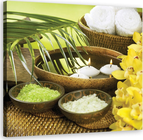 Quadro-su-tela,-Fiori-Palm-Candle-Zen