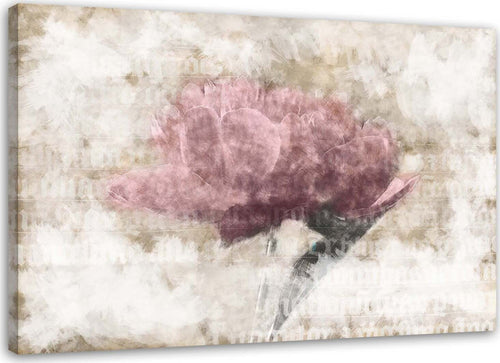 Quadro-su-tela,-Fiori-rosa-astratto-Vintage