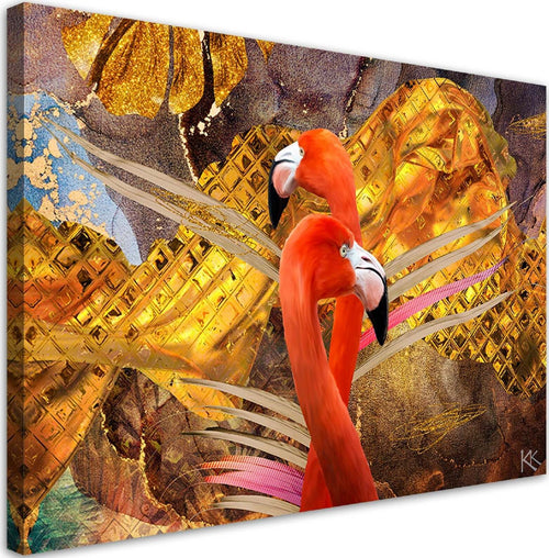 Quadro-su-tela,-Flaming-sullo-sfondo-dell'oro