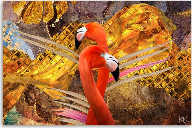 Quadro-su-tela,-Flaming-sullo-sfondo-dell'oro