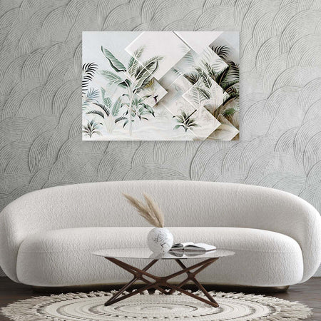Quadro-su-tela,-Foglie-3D-verdi