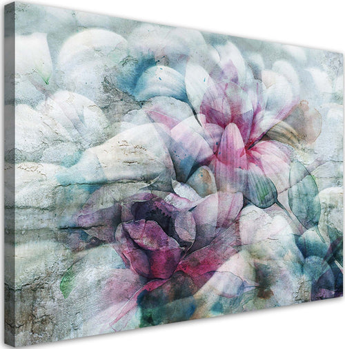 Quadro-su-tela,-Foglie-colorate-di-acquerello