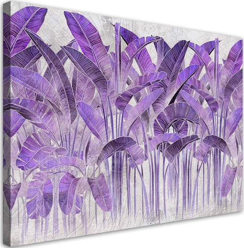 Quadro-su-tela,-Foglie-di-banana-viola